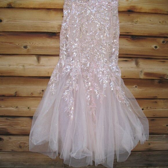 Mac Duggal 20559 Pink Corset Detailed Embellished Gown Dress - Picture 9 of 13